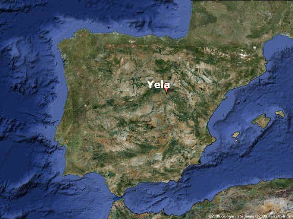 Situación de Yela en España