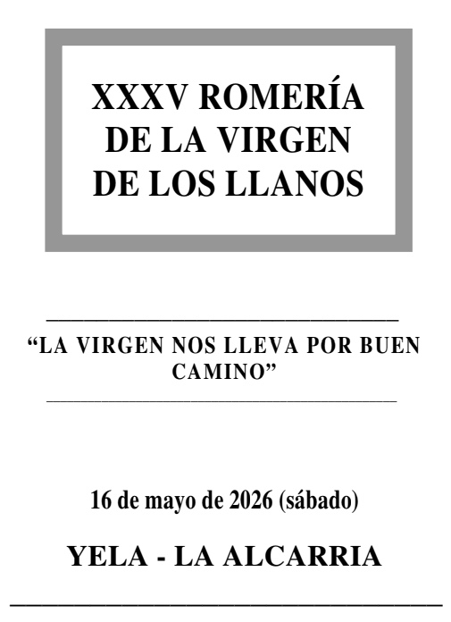 Romería de la Virgen de los Llanos 2026 Romería de la Virgen de los Llanos 2026